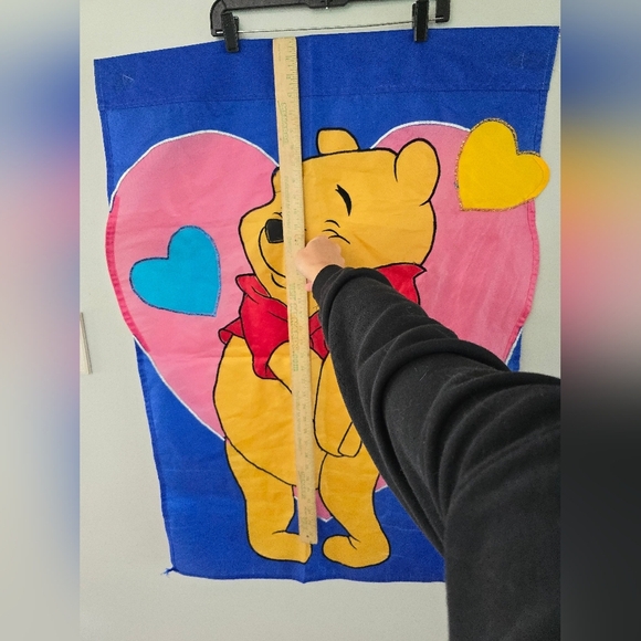 Vintage Winnie The Pooh Valentines Day Hearts Outdoor Flag Double Sided Yard - Picture 10 of 12